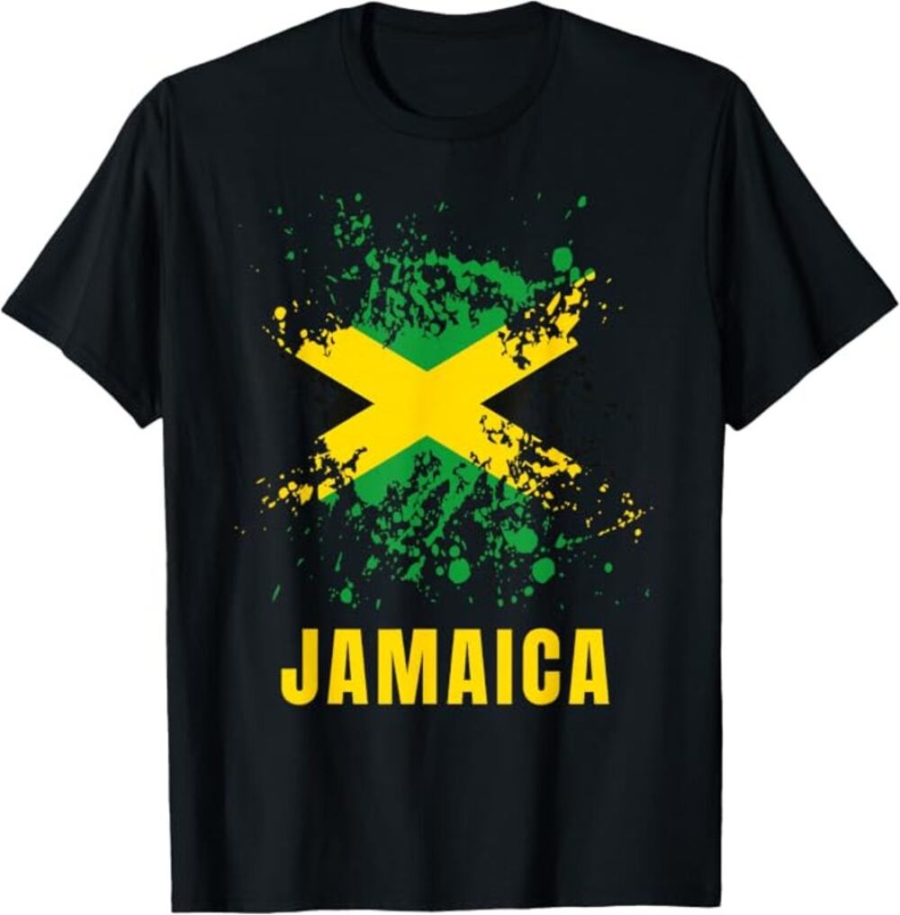 Jamaica Retro Vintage Watercolors Sport Jamaican Flag Tees T-Shirt